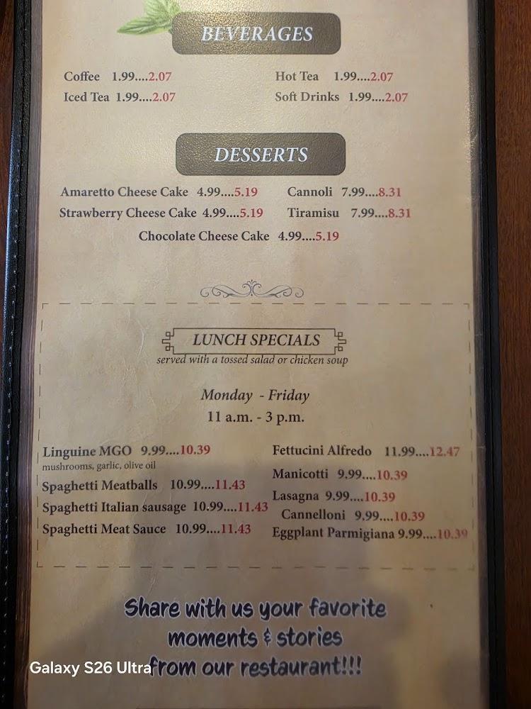 La Bella Tavola Italian Grill & Pizza Menu image 2
